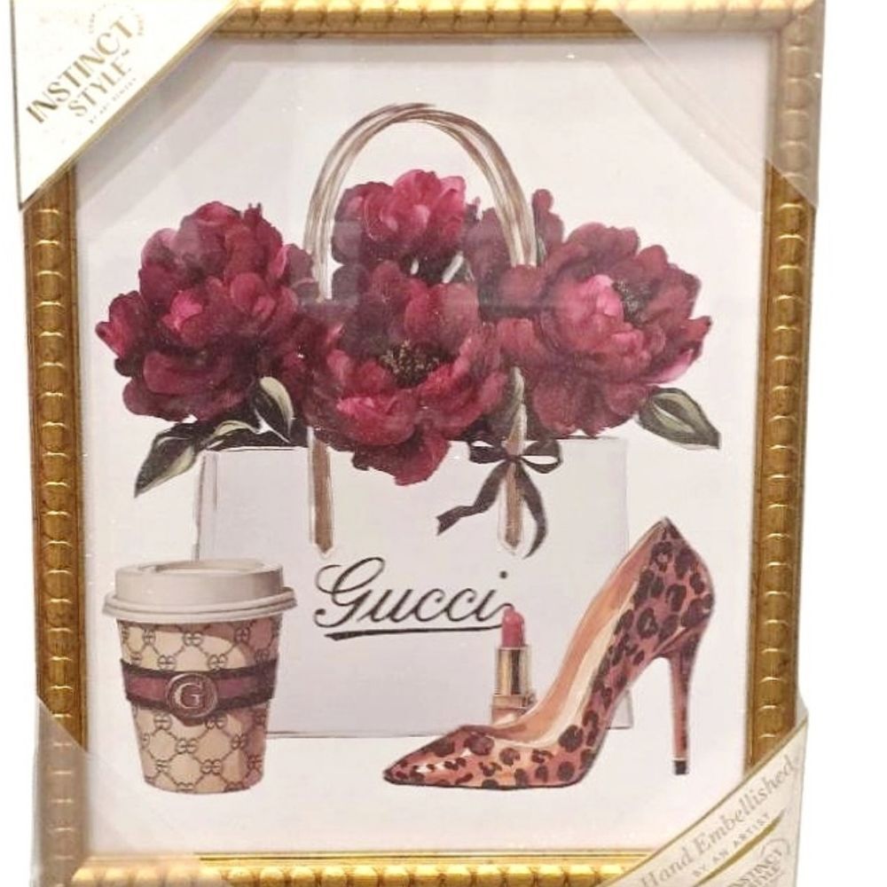 Instinct Style Gucci Floral Fashion Framed Wall Decor